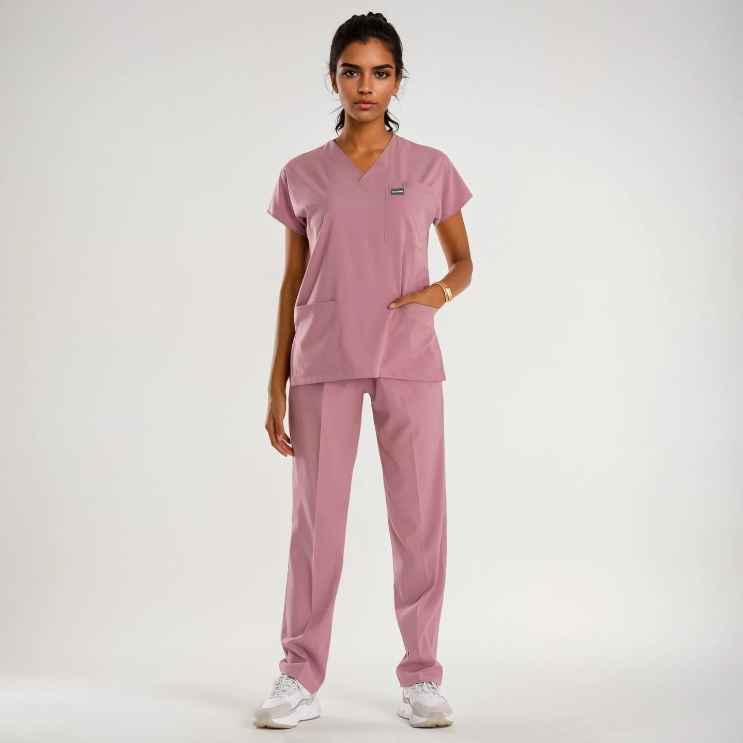 Professional Medical Scrubs Uniforms for Women Set Pink