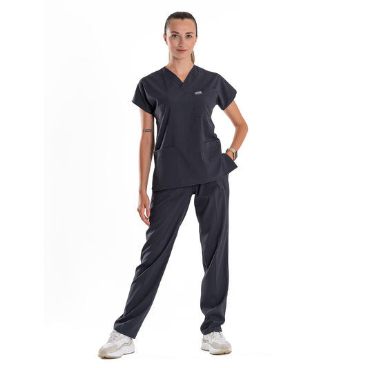 Professional Medical Scrubs Uniforms for Women Set Anthracite