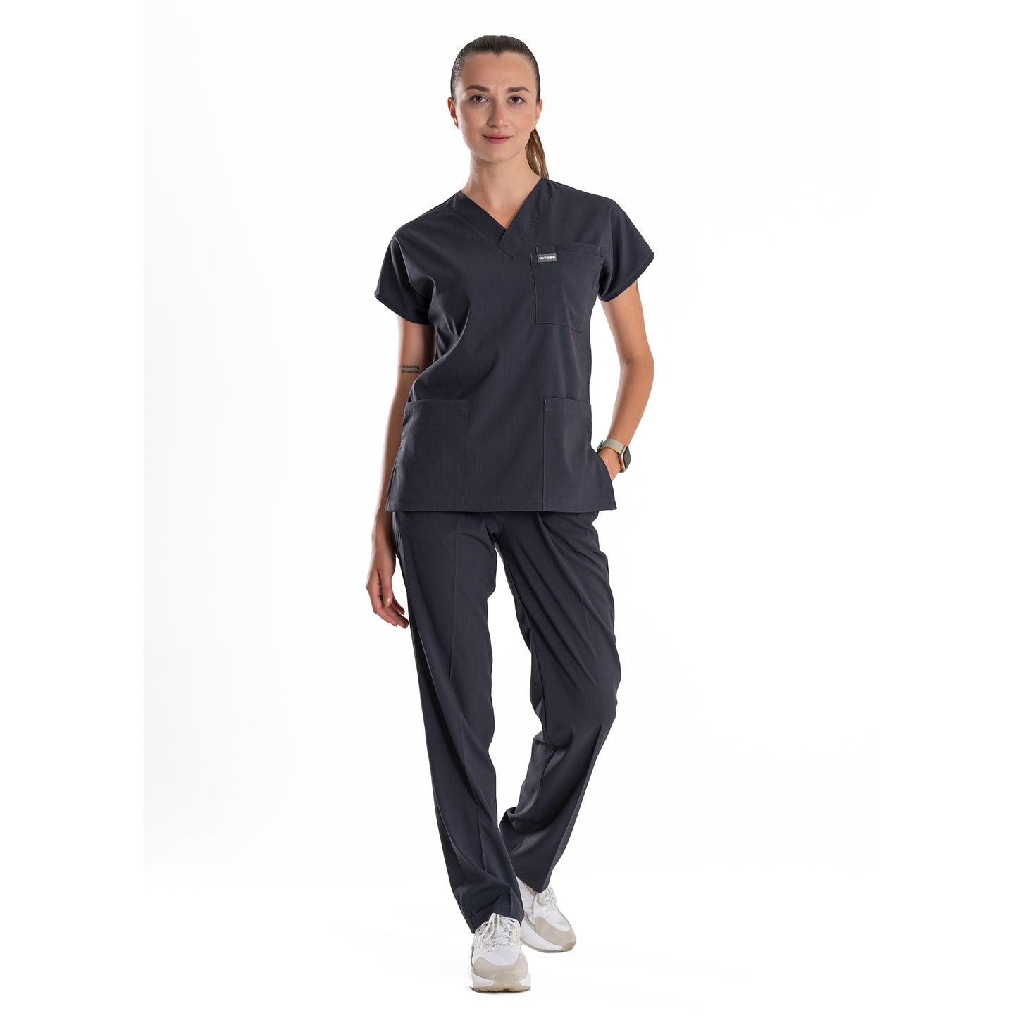 Professional Medical Scrubs Uniforms for Women Set Anthracite