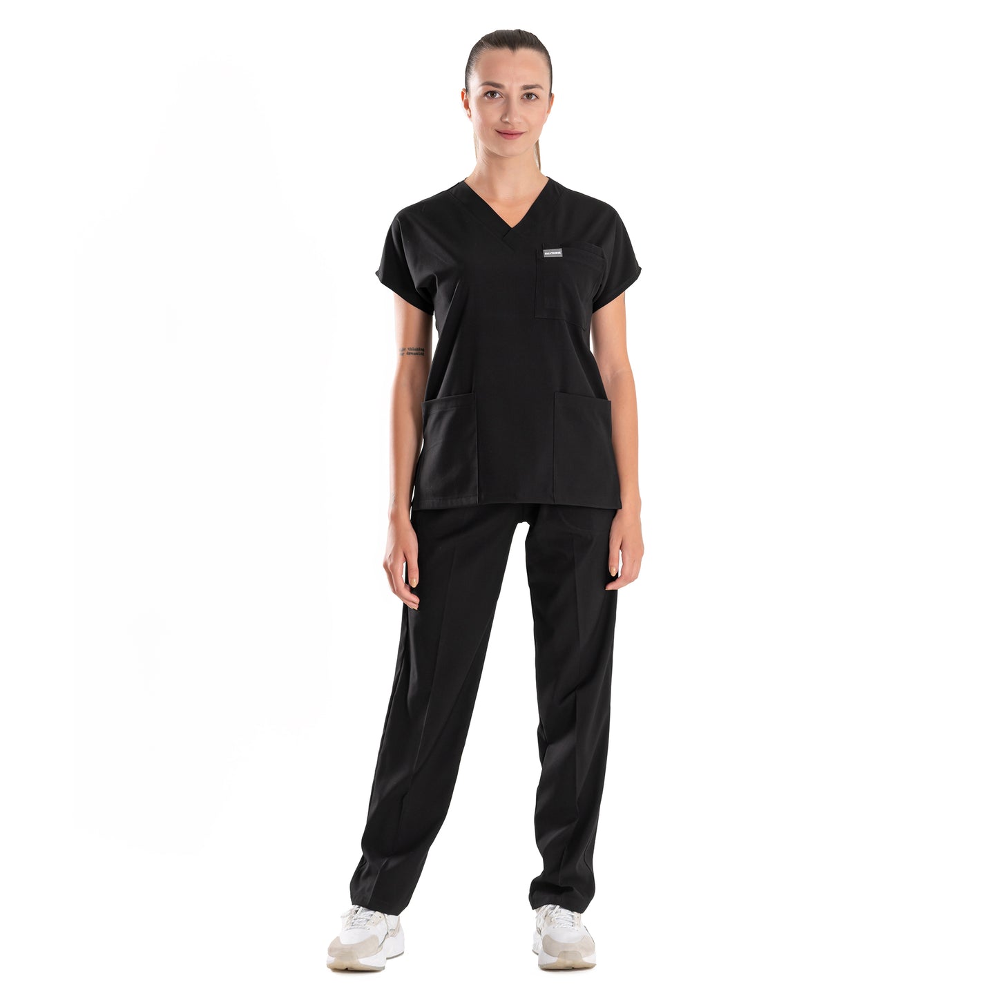 Professional Medical Scrubs Uniforms for Women Set Black