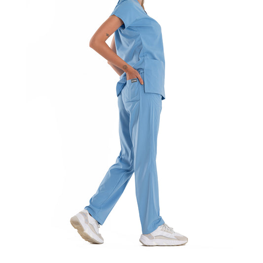 Medical Uniform and Scrubs Multi Pocket Scrub Bottoms - Light Blue