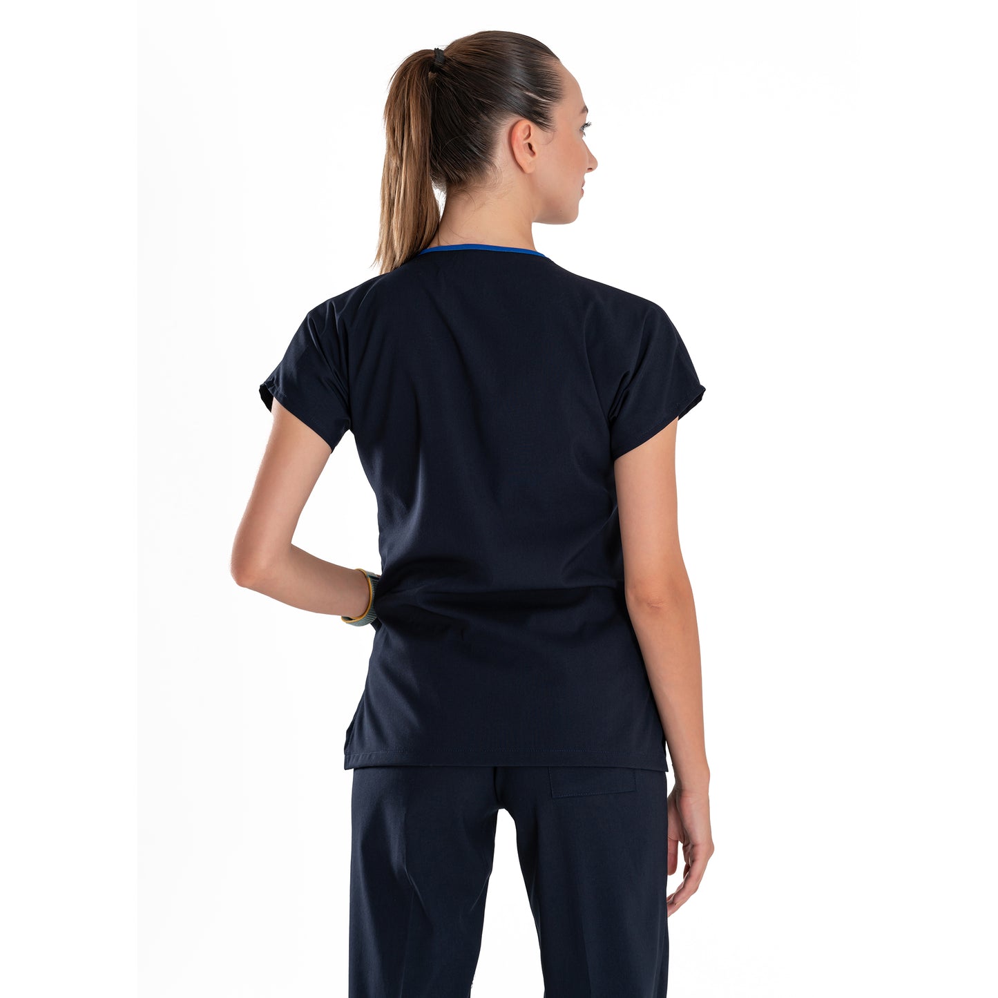 Medical Uniform and Scrubs Multi Pocket V-Neck Scrub Tops - Navy