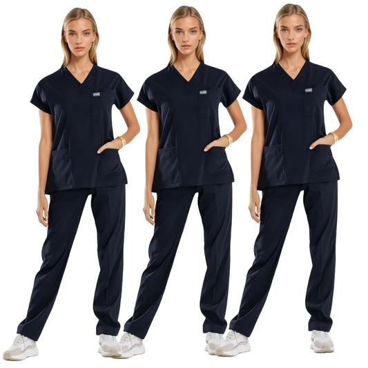 3 Pack Medical Uniform Scrubs Set - Navy