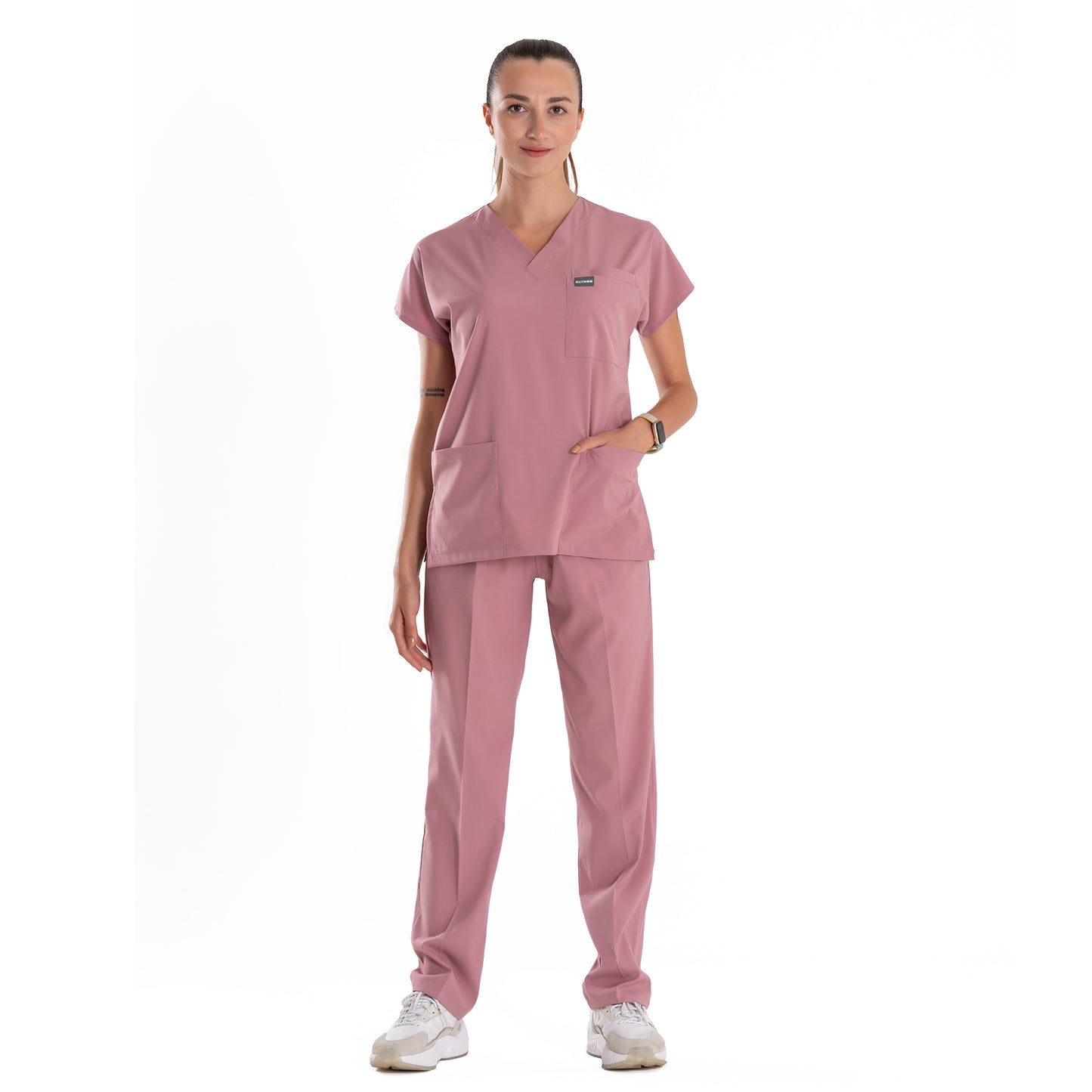 Professional Medical Scrubs Uniforms for Women Set Pink