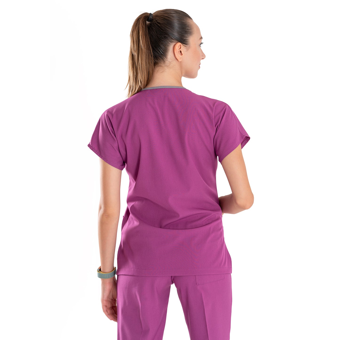 Medical Uniform and Scrubs Multi Pocket V-Neck Scrub Tops - Light Purple