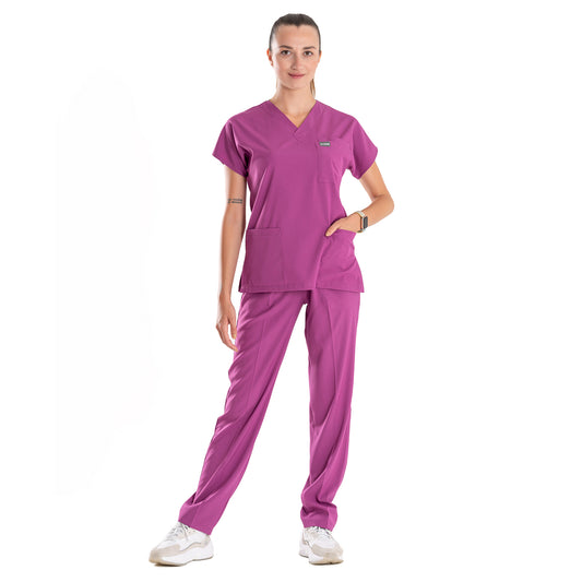 Professional Medical Scrubs Uniforms for Women Set Light Purple