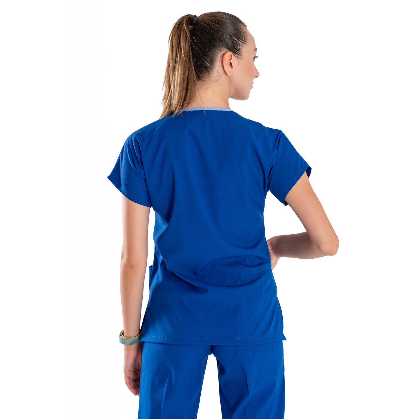 Professional Medical Scrubs Uniforms for Women Set Royal Blue