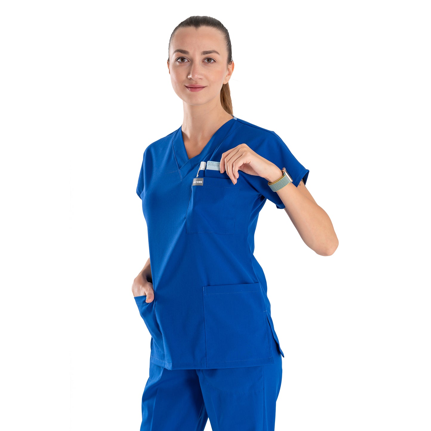 Professional Medical Scrubs Uniforms for Women Set Royal Blue