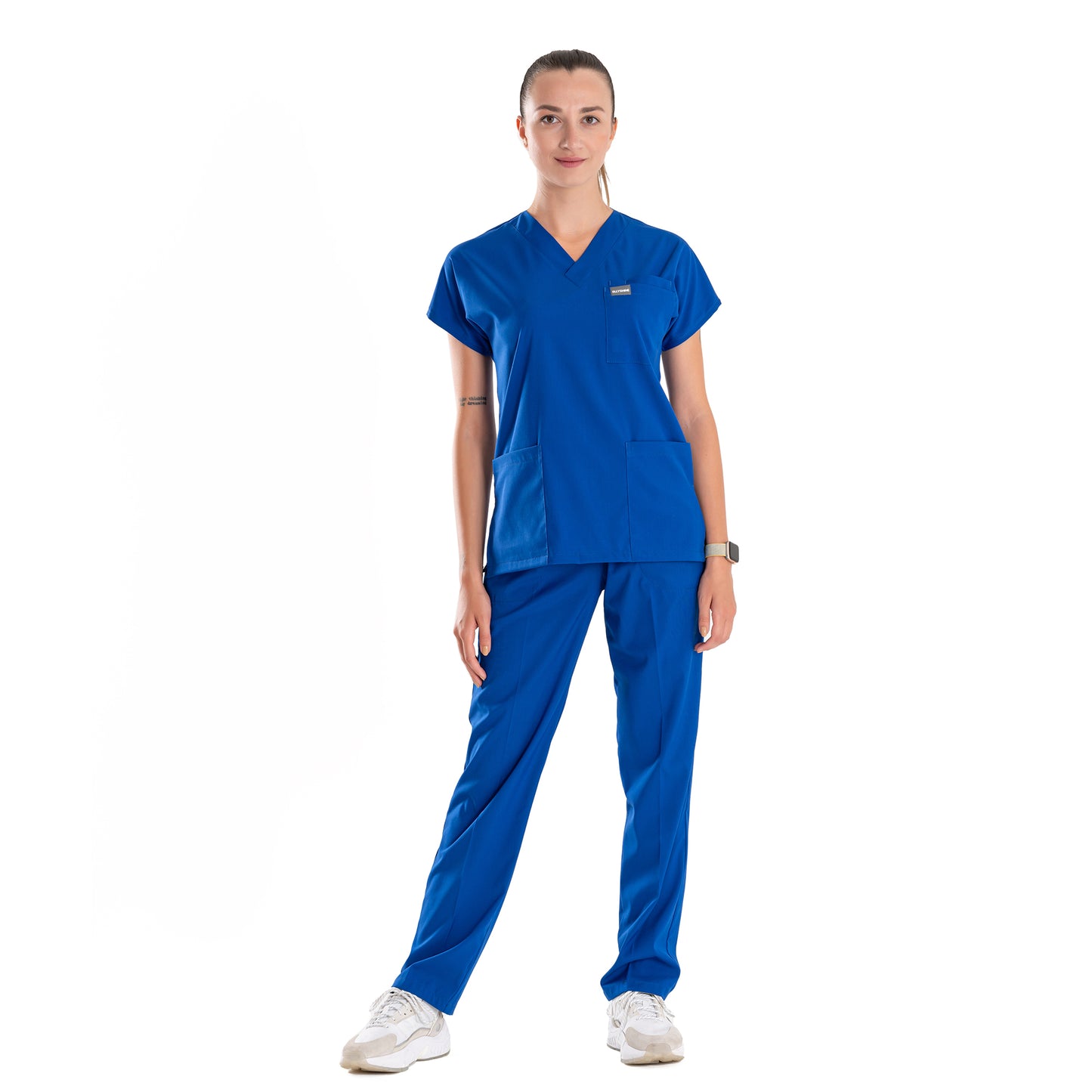 Professional Medical Scrubs Uniforms for Women Set Royal Blue