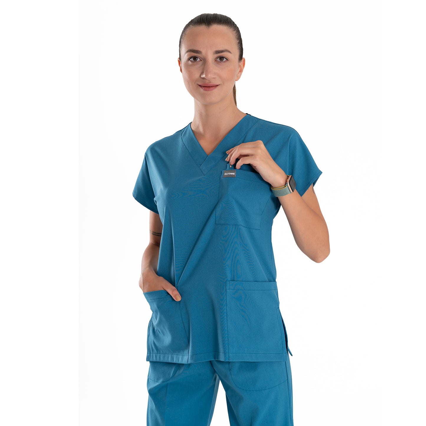 Professional Medical Scrubs Uniforms for Women Set Teal