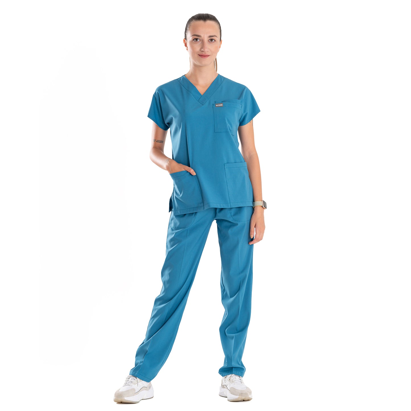 Professional Medical Scrubs Uniforms for Women Set Teal