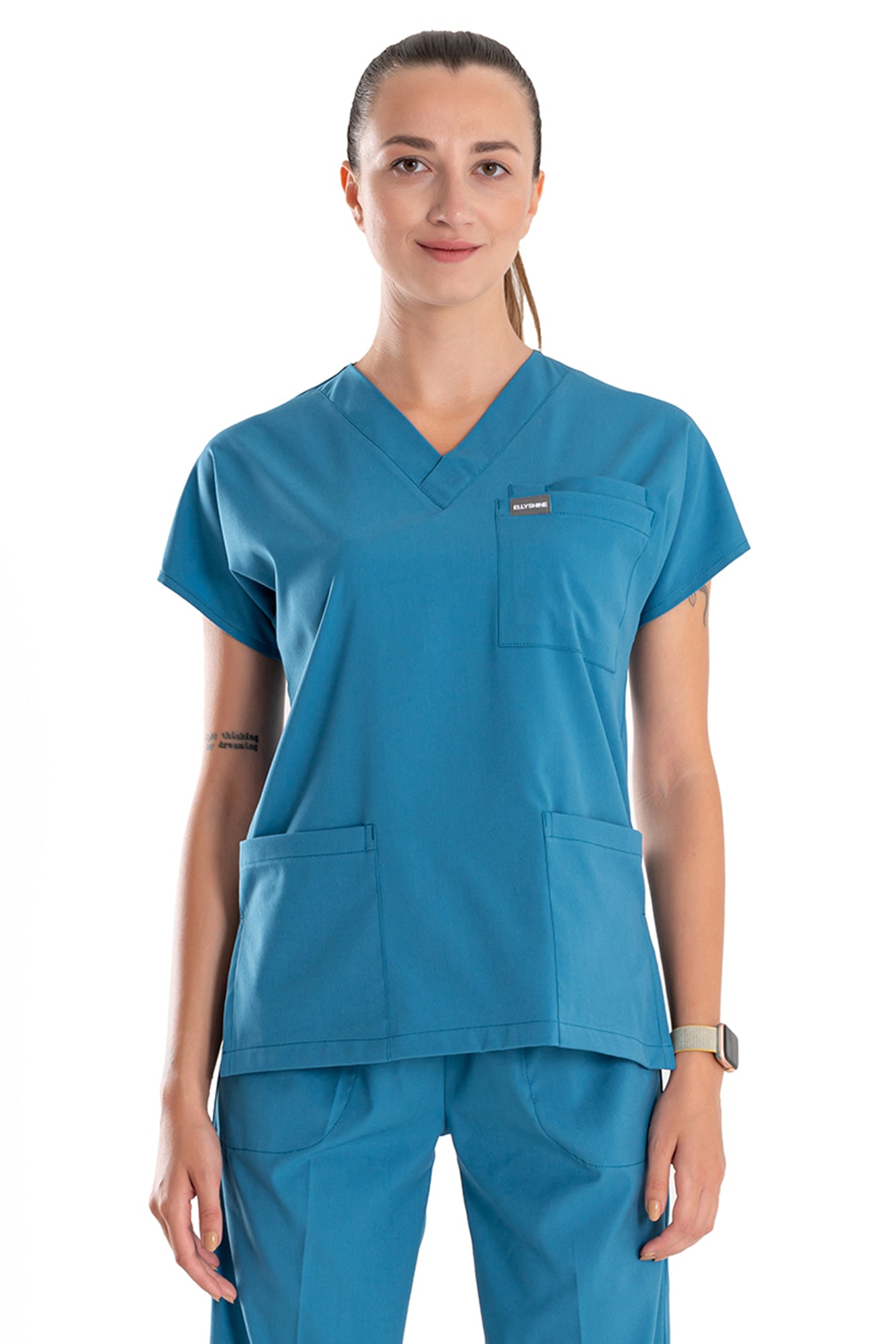 Professional Medical Scrubs Uniforms for Women Set Teal