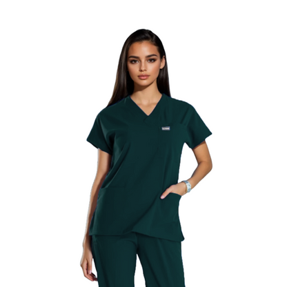 Professional Medical Scrubs Uniforms for Women Set Hunter Green