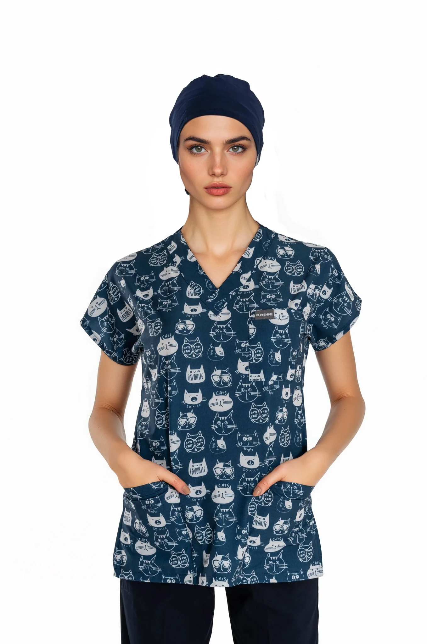 ELLYSHINE Scrub Cap with Sweatband, Adjustable Tie-back and Elastic