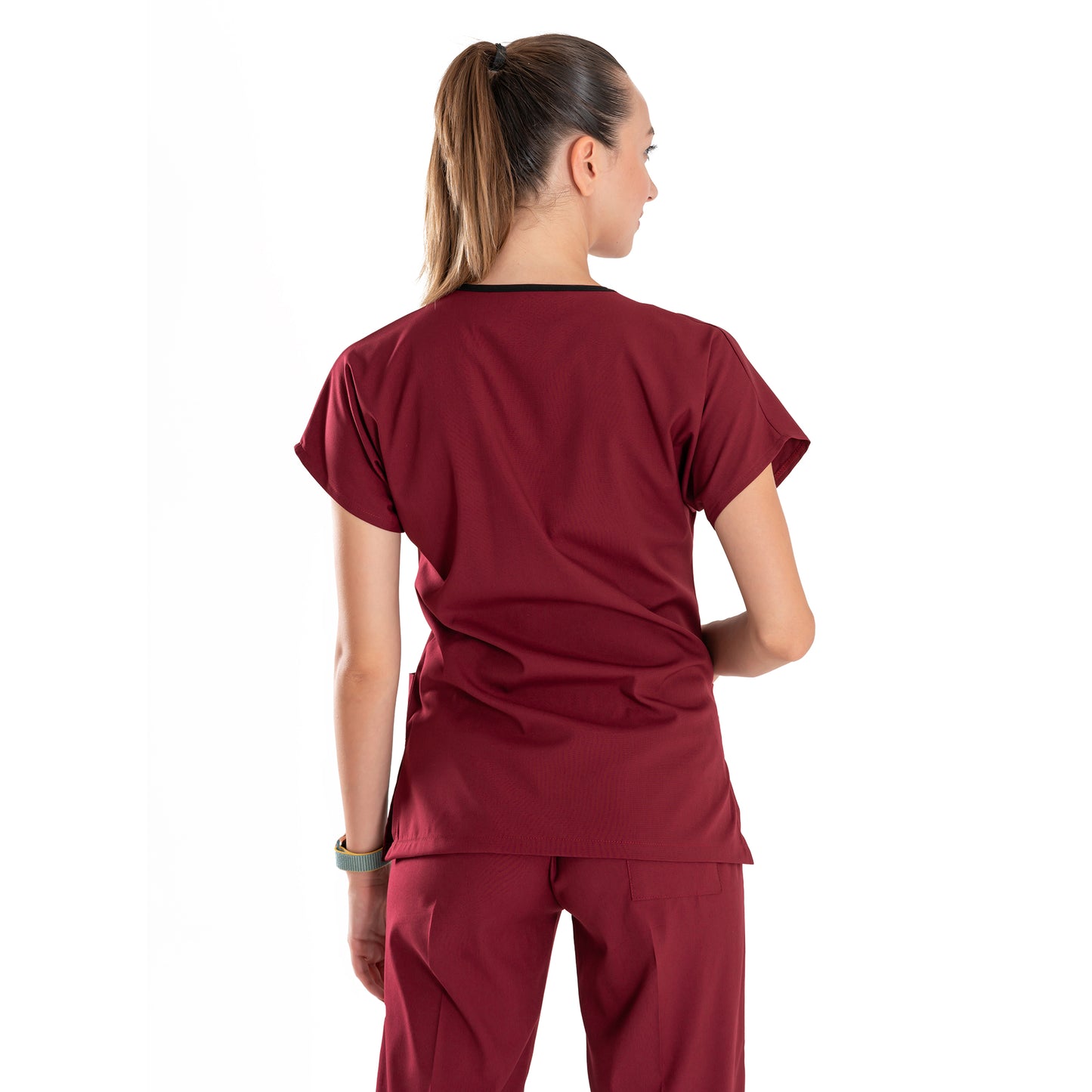 Professional Medical Scrubs Uniforms for Women Set Wine