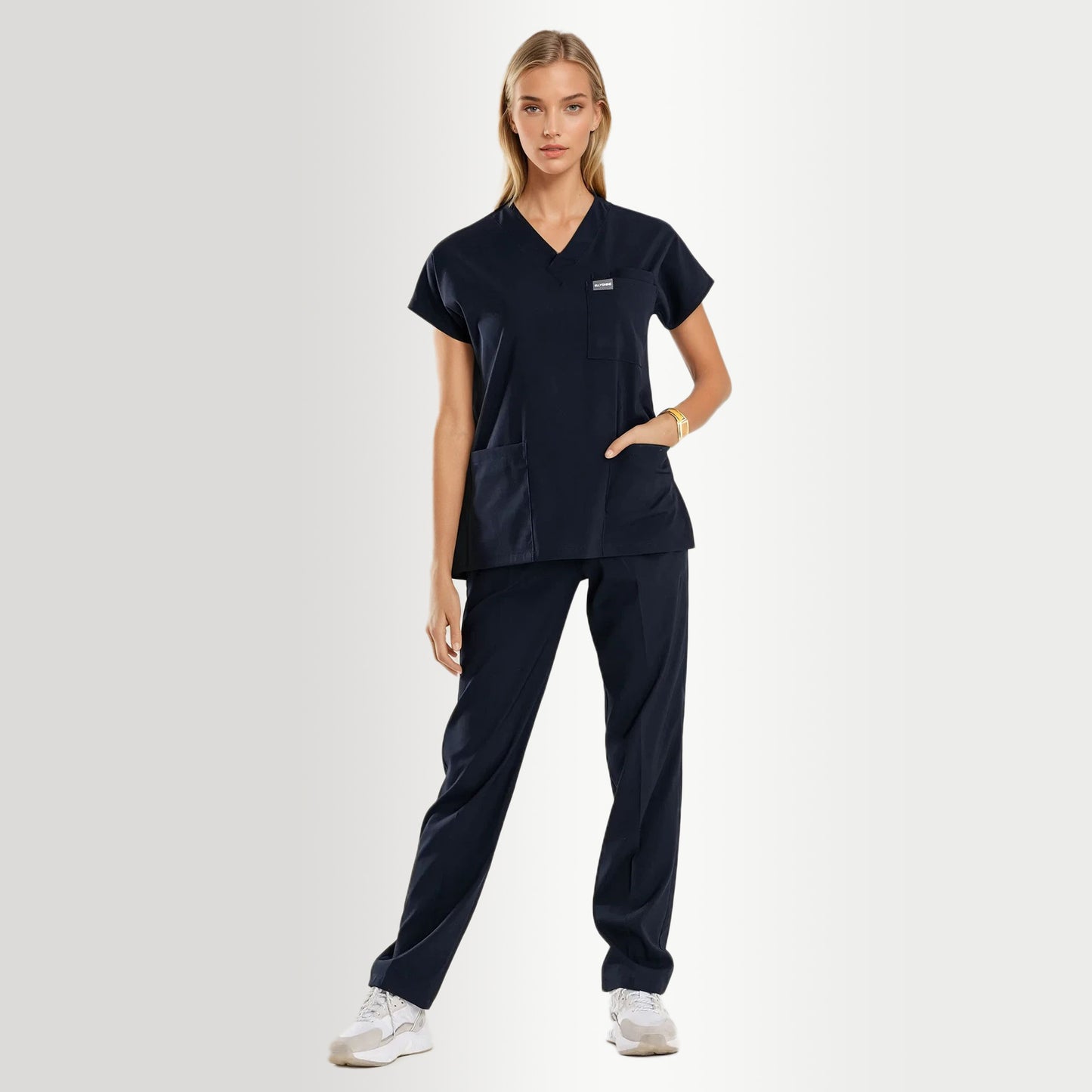 Professional Medical Scrubs Uniforms for Women Set Navy