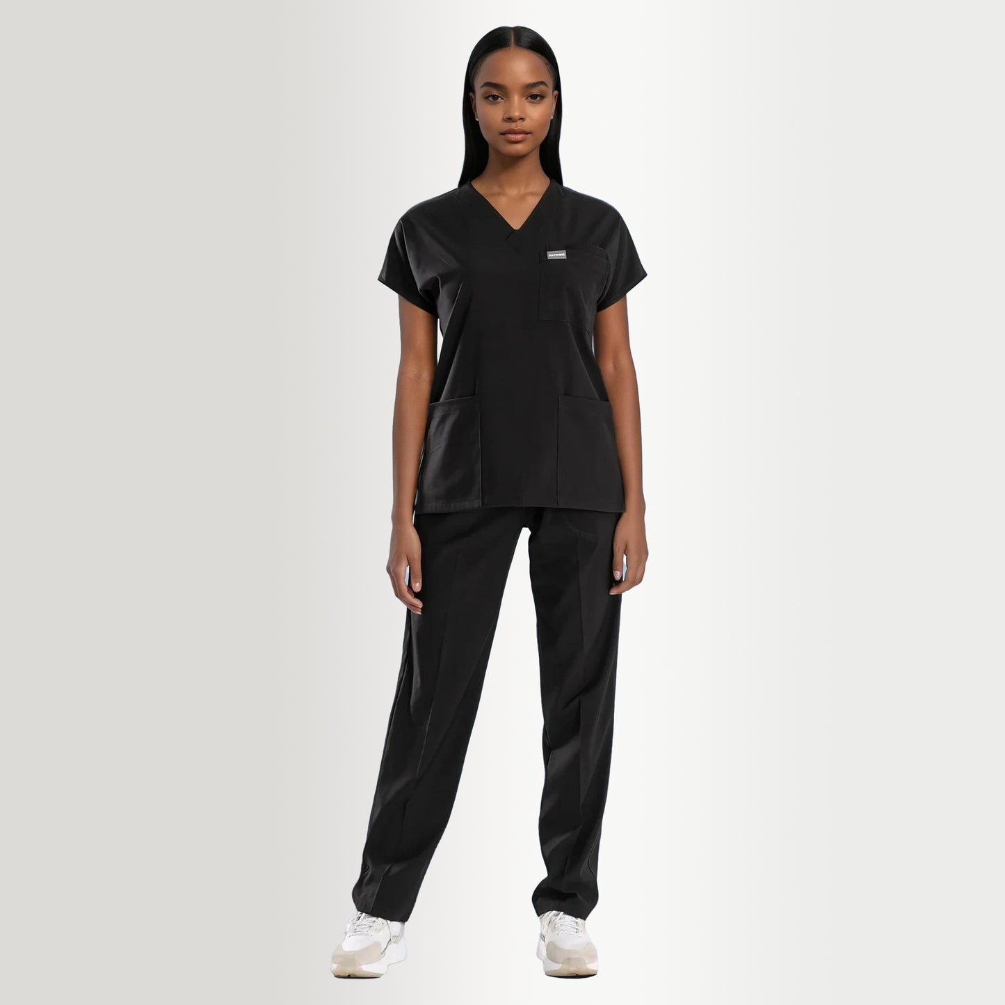 Professional Medical Scrubs Uniforms for Women Set Black